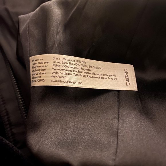 Eileen Fisher Black Washable Velvet Zip Quilted Jacket XL - Picture 7 of 7